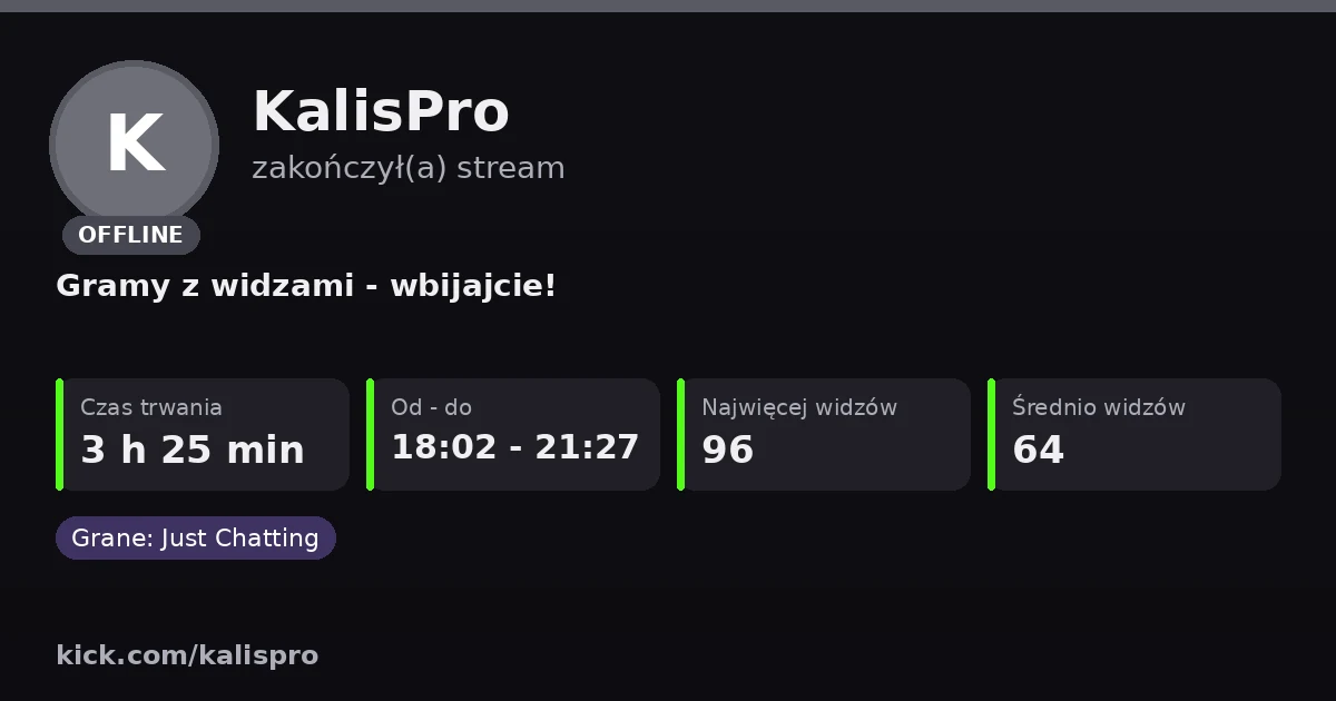 Po streamie: podsumowanie zamiast powiadomienia